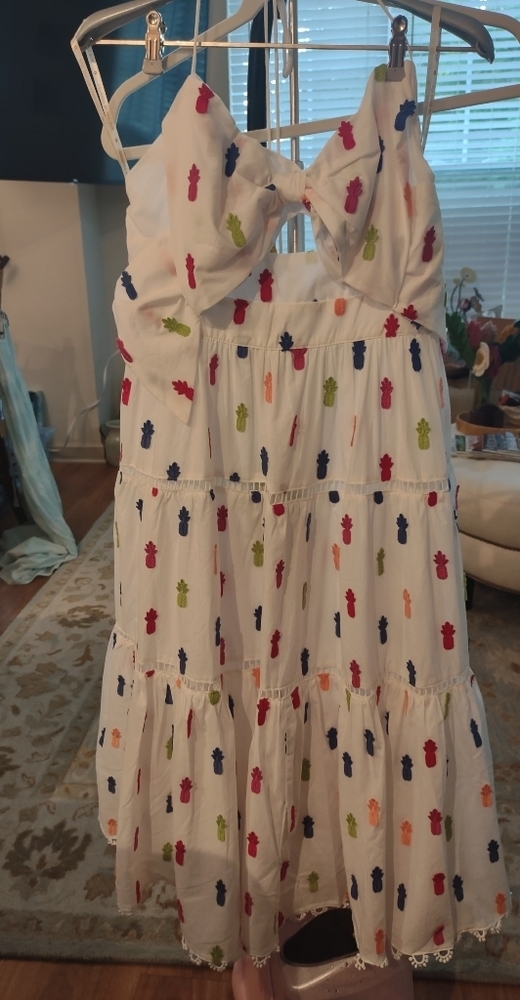 NWT Anthropologie Farm Rio Multicolor Pineapple Midi Dress - Medium - Picture 7 of 12